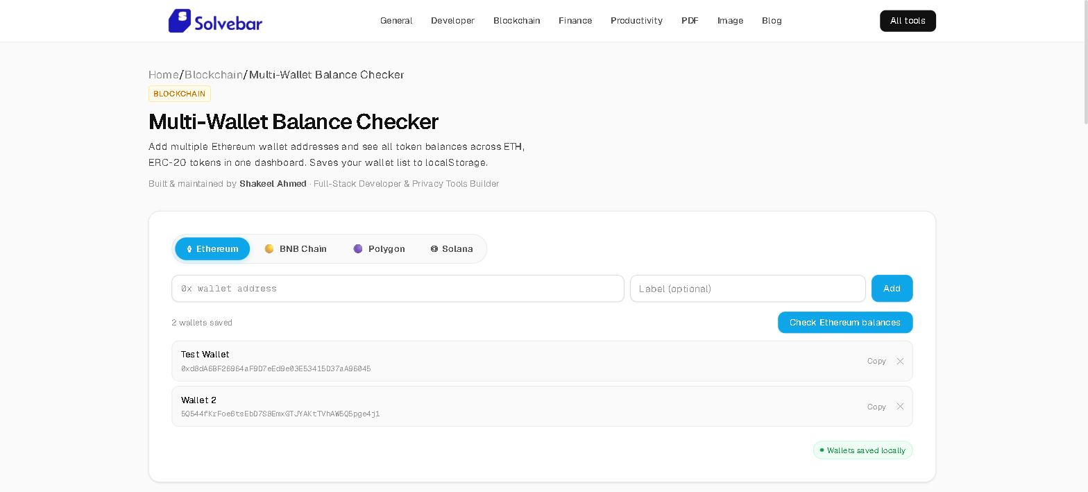 Multi-Wallet Balance Checker: Every Wallet, Four Chains, One Dashboard